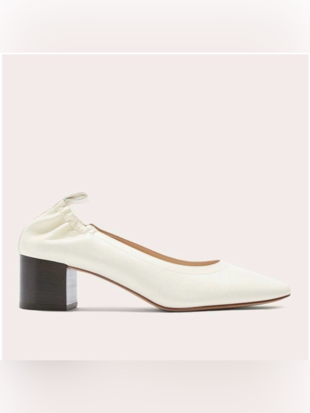 Everlane The Day Heel in White Bone Italian Leather Womens size 8